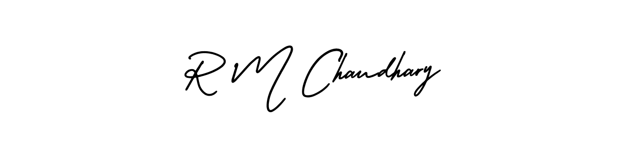 R M Chaudhary stylish signature style. Best Handwritten Sign (AmerikaSignatureDemo-Regular) for my name. Handwritten Signature Collection Ideas for my name R M Chaudhary. R M Chaudhary signature style 3 images and pictures png