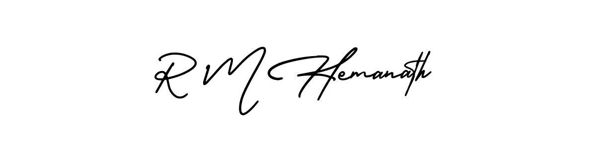 How to make R M Hemanath signature? AmerikaSignatureDemo-Regular is a professional autograph style. Create handwritten signature for R M Hemanath name. R M Hemanath signature style 3 images and pictures png