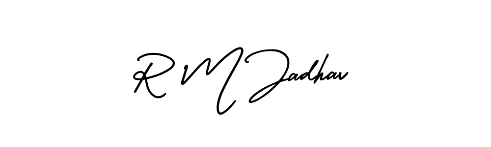 Use a signature maker to create a handwritten signature online. With this signature software, you can design (AmerikaSignatureDemo-Regular) your own signature for name R M Jadhav. R M Jadhav signature style 3 images and pictures png