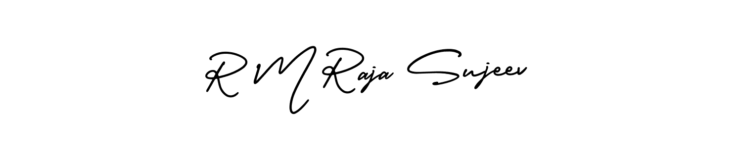 Create a beautiful signature design for name R M Raja Sujeev. With this signature (AmerikaSignatureDemo-Regular) fonts, you can make a handwritten signature for free. R M Raja Sujeev signature style 3 images and pictures png