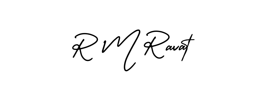 Use a signature maker to create a handwritten signature online. With this signature software, you can design (AmerikaSignatureDemo-Regular) your own signature for name R M Ravat. R M Ravat signature style 3 images and pictures png