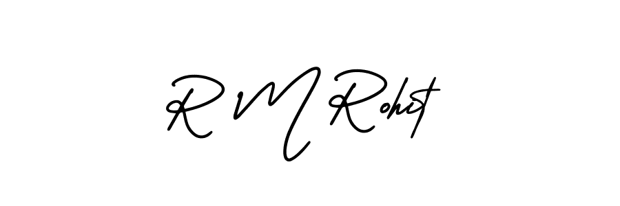 This is the best signature style for the R M Rohit name. Also you like these signature font (AmerikaSignatureDemo-Regular). Mix name signature. R M Rohit signature style 3 images and pictures png