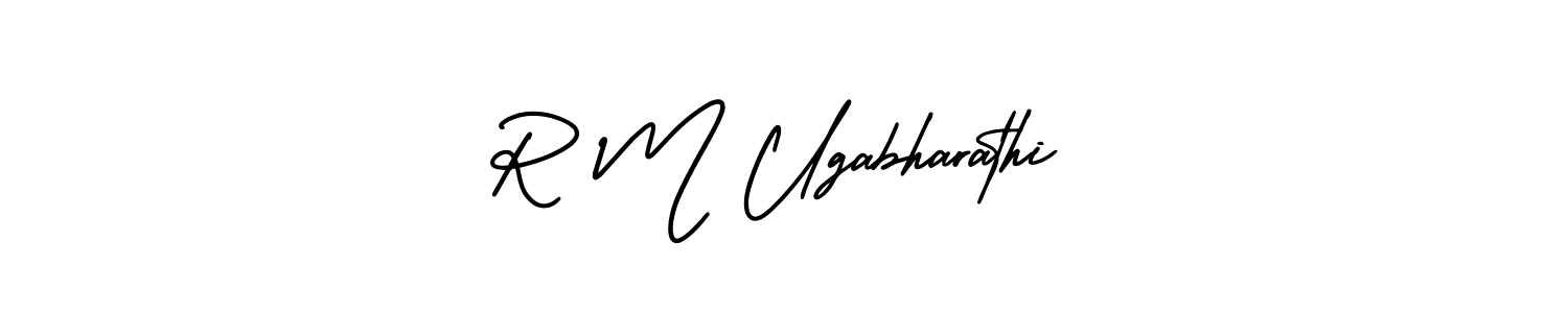 Create a beautiful signature design for name R M Ugabharathi. With this signature (AmerikaSignatureDemo-Regular) fonts, you can make a handwritten signature for free. R M Ugabharathi signature style 3 images and pictures png