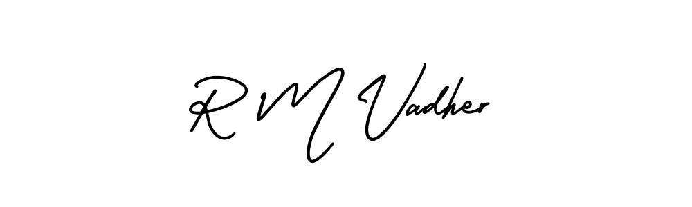 Also we have R M Vadher name is the best signature style. Create professional handwritten signature collection using AmerikaSignatureDemo-Regular autograph style. R M Vadher signature style 3 images and pictures png