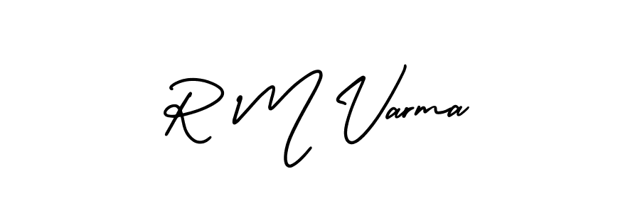Create a beautiful signature design for name R M Varma. With this signature (AmerikaSignatureDemo-Regular) fonts, you can make a handwritten signature for free. R M Varma signature style 3 images and pictures png