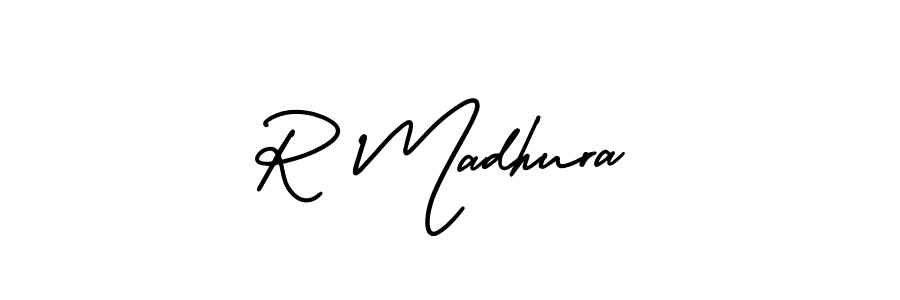 Design your own signature with our free online signature maker. With this signature software, you can create a handwritten (AmerikaSignatureDemo-Regular) signature for name R Madhura. R Madhura signature style 3 images and pictures png