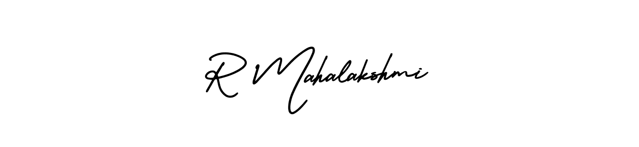 This is the best signature style for the R Mahalakshmi name. Also you like these signature font (AmerikaSignatureDemo-Regular). Mix name signature. R Mahalakshmi signature style 3 images and pictures png