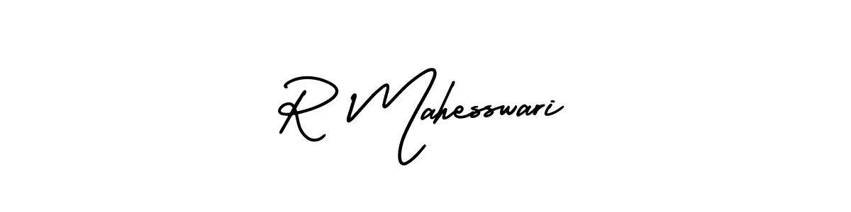 The best way (AmerikaSignatureDemo-Regular) to make a short signature is to pick only two or three words in your name. The name R Mahesswari include a total of six letters. For converting this name. R Mahesswari signature style 3 images and pictures png