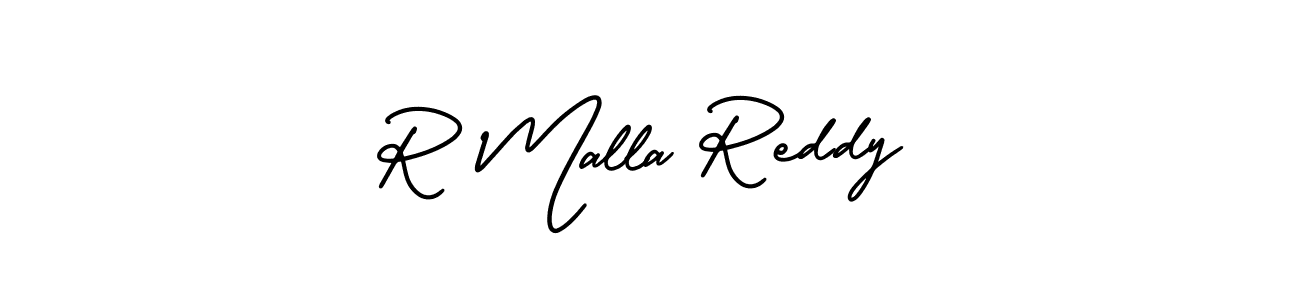 Similarly AmerikaSignatureDemo-Regular is the best handwritten signature design. Signature creator online .You can use it as an online autograph creator for name R Malla Reddy. R Malla Reddy signature style 3 images and pictures png