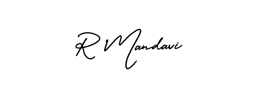 R Mandavi stylish signature style. Best Handwritten Sign (AmerikaSignatureDemo-Regular) for my name. Handwritten Signature Collection Ideas for my name R Mandavi. R Mandavi signature style 3 images and pictures png