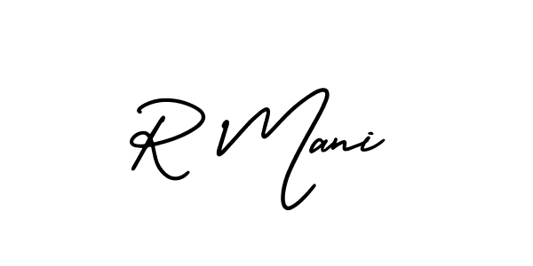 Design your own signature with our free online signature maker. With this signature software, you can create a handwritten (AmerikaSignatureDemo-Regular) signature for name R Mani. R Mani signature style 3 images and pictures png