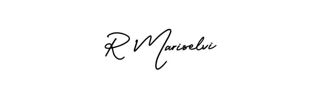 How to make R Mariselvi signature? AmerikaSignatureDemo-Regular is a professional autograph style. Create handwritten signature for R Mariselvi name. R Mariselvi signature style 3 images and pictures png