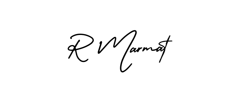 Use a signature maker to create a handwritten signature online. With this signature software, you can design (AmerikaSignatureDemo-Regular) your own signature for name R Marmat. R Marmat signature style 3 images and pictures png