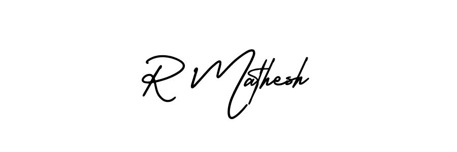 Similarly AmerikaSignatureDemo-Regular is the best handwritten signature design. Signature creator online .You can use it as an online autograph creator for name R Mathesh. R Mathesh signature style 3 images and pictures png
