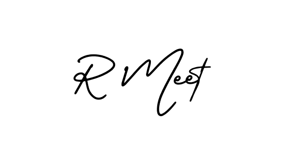 How to make R Meet name signature. Use AmerikaSignatureDemo-Regular style for creating short signs online. This is the latest handwritten sign. R Meet signature style 3 images and pictures png