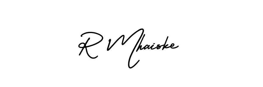 Also You can easily find your signature by using the search form. We will create R Mhaiske name handwritten signature images for you free of cost using AmerikaSignatureDemo-Regular sign style. R Mhaiske signature style 3 images and pictures png