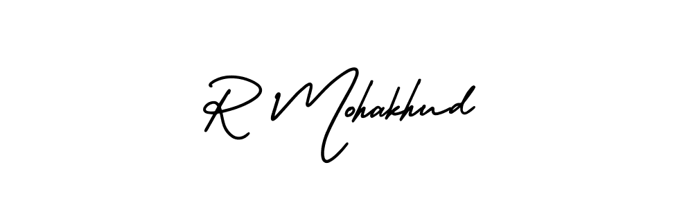 AmerikaSignatureDemo-Regular is a professional signature style that is perfect for those who want to add a touch of class to their signature. It is also a great choice for those who want to make their signature more unique. Get R Mohakhud name to fancy signature for free. R Mohakhud signature style 3 images and pictures png