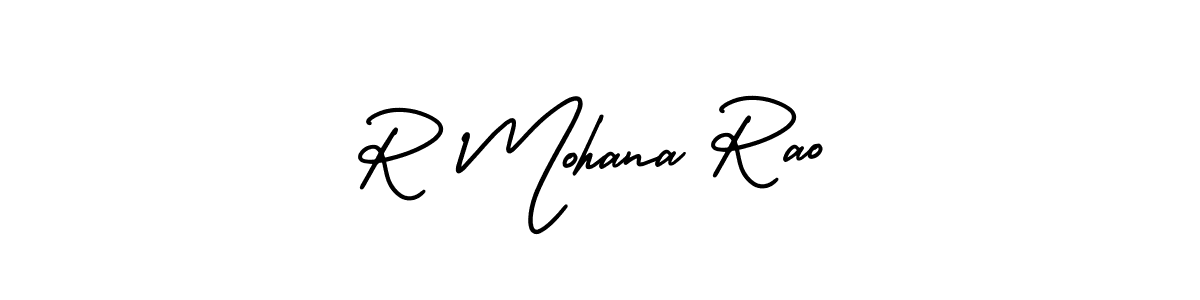 The best way (AmerikaSignatureDemo-Regular) to make a short signature is to pick only two or three words in your name. The name R Mohana Rao include a total of six letters. For converting this name. R Mohana Rao signature style 3 images and pictures png