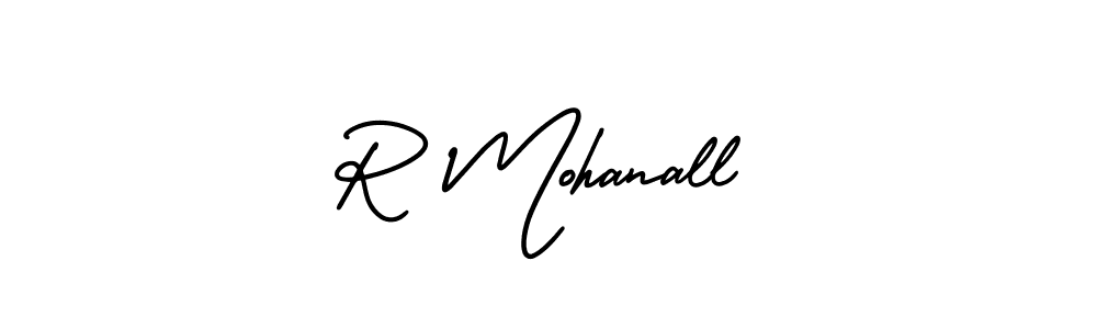 R Mohanall stylish signature style. Best Handwritten Sign (AmerikaSignatureDemo-Regular) for my name. Handwritten Signature Collection Ideas for my name R Mohanall. R Mohanall signature style 3 images and pictures png