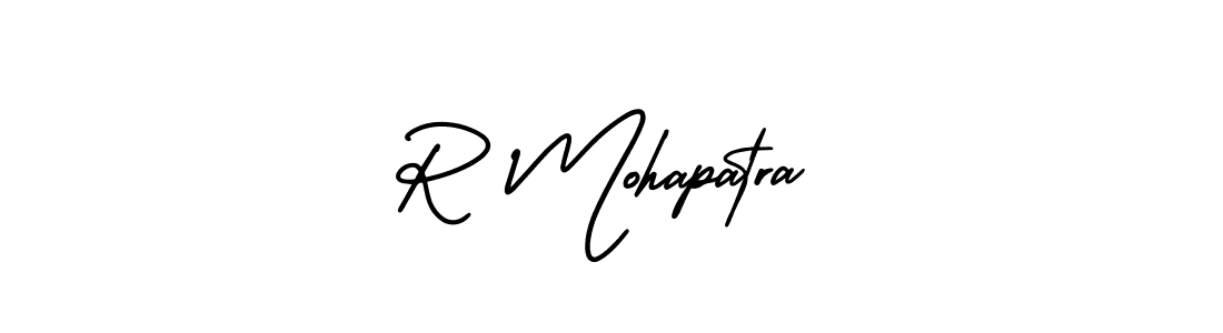 The best way (AmerikaSignatureDemo-Regular) to make a short signature is to pick only two or three words in your name. The name R Mohapatra include a total of six letters. For converting this name. R Mohapatra signature style 3 images and pictures png