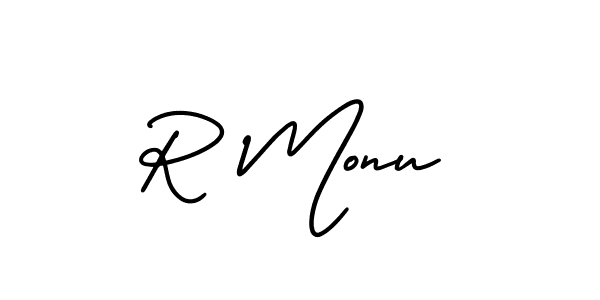 It looks lik you need a new signature style for name R Monu. Design unique handwritten (AmerikaSignatureDemo-Regular) signature with our free signature maker in just a few clicks. R Monu signature style 3 images and pictures png