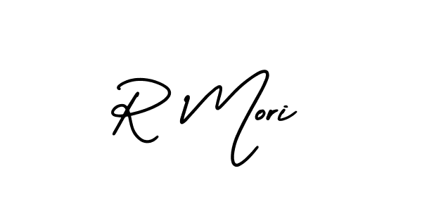 if you are searching for the best signature style for your name R Mori. so please give up your signature search. here we have designed multiple signature styles  using AmerikaSignatureDemo-Regular. R Mori signature style 3 images and pictures png