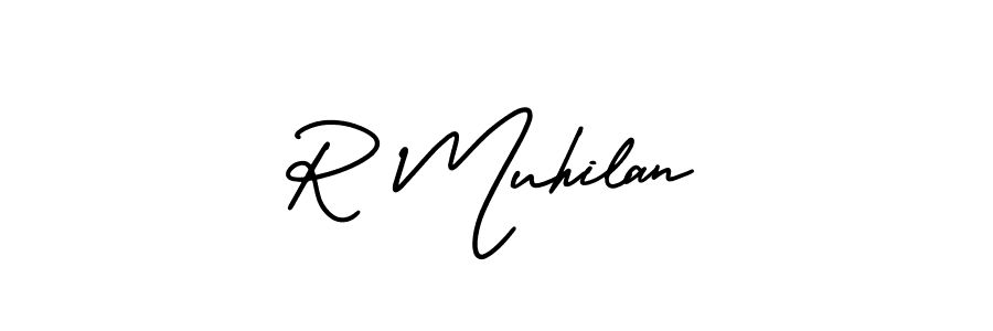 Also You can easily find your signature by using the search form. We will create R Muhilan name handwritten signature images for you free of cost using AmerikaSignatureDemo-Regular sign style. R Muhilan signature style 3 images and pictures png
