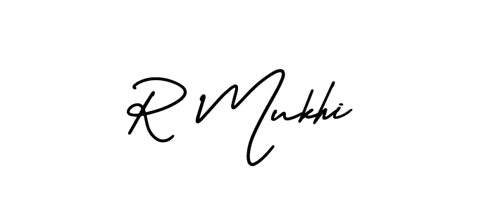 Design your own signature with our free online signature maker. With this signature software, you can create a handwritten (AmerikaSignatureDemo-Regular) signature for name R Mukhi. R Mukhi signature style 3 images and pictures png