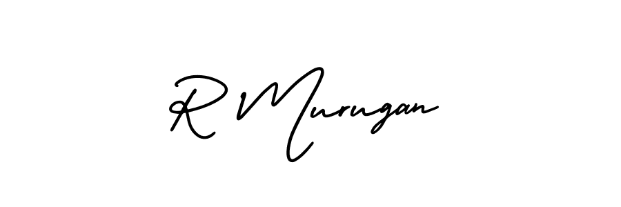 How to make R Murugan name signature. Use AmerikaSignatureDemo-Regular style for creating short signs online. This is the latest handwritten sign. R Murugan signature style 3 images and pictures png