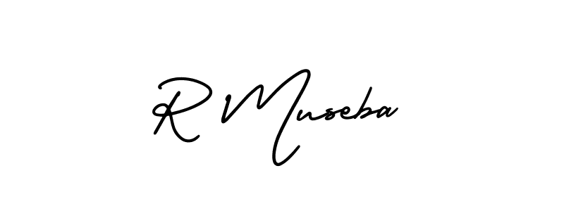 Similarly AmerikaSignatureDemo-Regular is the best handwritten signature design. Signature creator online .You can use it as an online autograph creator for name R Museba. R Museba signature style 3 images and pictures png