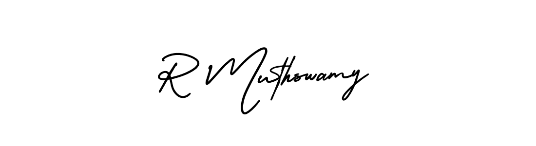 Similarly AmerikaSignatureDemo-Regular is the best handwritten signature design. Signature creator online .You can use it as an online autograph creator for name R Muthswamy. R Muthswamy signature style 3 images and pictures png