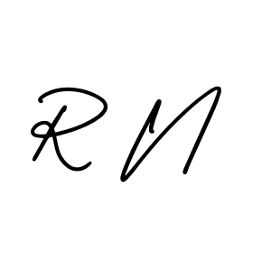 Similarly AmerikaSignatureDemo-Regular is the best handwritten signature design. Signature creator online .You can use it as an online autograph creator for name R N. R N signature style 3 images and pictures png