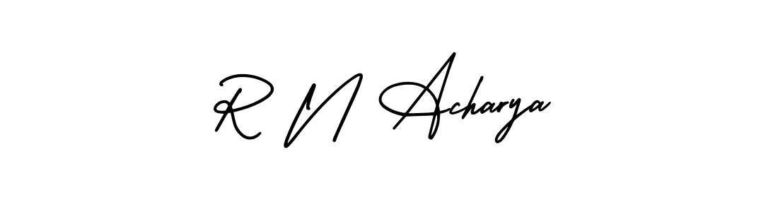 This is the best signature style for the R N Acharya name. Also you like these signature font (AmerikaSignatureDemo-Regular). Mix name signature. R N Acharya signature style 3 images and pictures png