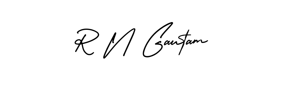 Design your own signature with our free online signature maker. With this signature software, you can create a handwritten (AmerikaSignatureDemo-Regular) signature for name R N Gautam. R N Gautam signature style 3 images and pictures png