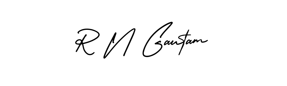 Design your own signature with our free online signature maker. With this signature software, you can create a handwritten (AmerikaSignatureDemo-Regular) signature for name R N Gautam. R N Gautam signature style 3 images and pictures png