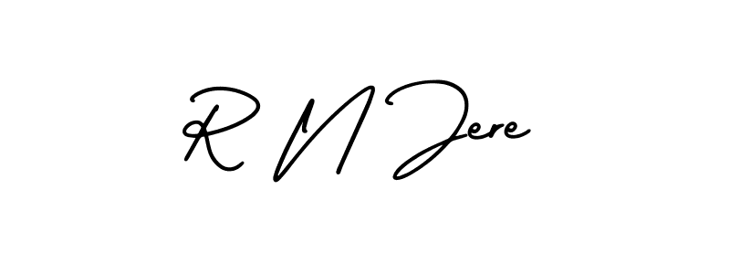 Design your own signature with our free online signature maker. With this signature software, you can create a handwritten (AmerikaSignatureDemo-Regular) signature for name R N Jere. R N Jere signature style 3 images and pictures png