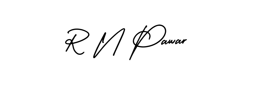 Create a beautiful signature design for name R N Pawar. With this signature (AmerikaSignatureDemo-Regular) fonts, you can make a handwritten signature for free. R N Pawar signature style 3 images and pictures png