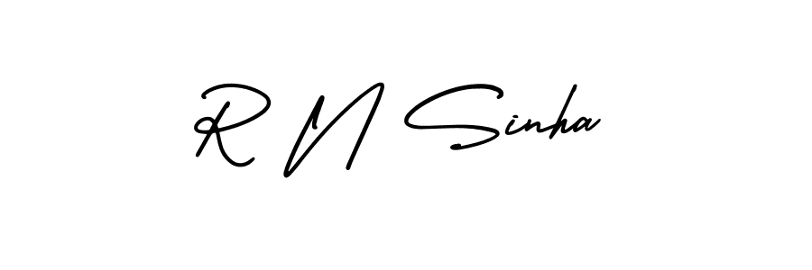 Make a beautiful signature design for name R N Sinha. With this signature (AmerikaSignatureDemo-Regular) style, you can create a handwritten signature for free. R N Sinha signature style 3 images and pictures png