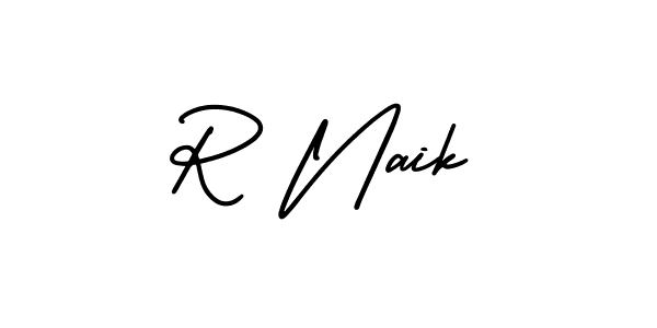 Design your own signature with our free online signature maker. With this signature software, you can create a handwritten (AmerikaSignatureDemo-Regular) signature for name R Naik. R Naik signature style 3 images and pictures png