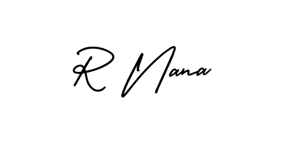 if you are searching for the best signature style for your name R Nana. so please give up your signature search. here we have designed multiple signature styles  using AmerikaSignatureDemo-Regular. R Nana signature style 3 images and pictures png