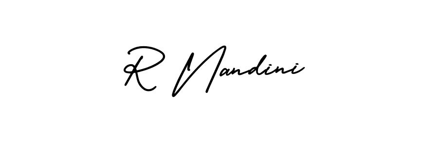 Also we have R Nandini name is the best signature style. Create professional handwritten signature collection using AmerikaSignatureDemo-Regular autograph style. R Nandini signature style 3 images and pictures png