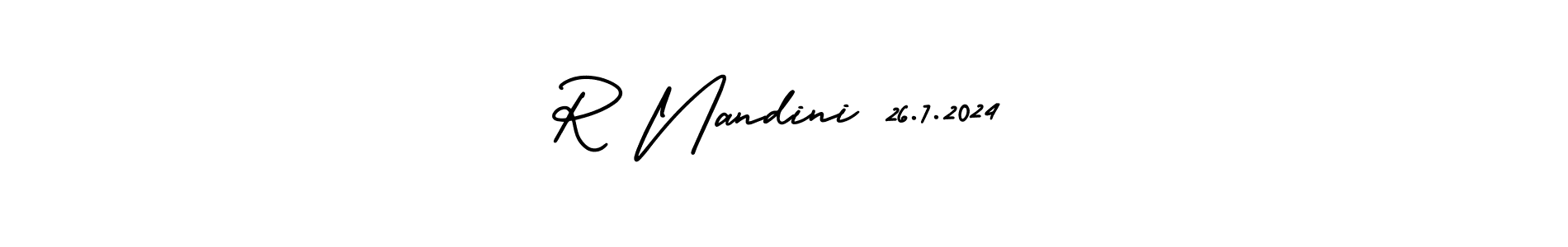 Also we have R Nandini 26.7.2024 name is the best signature style. Create professional handwritten signature collection using AmerikaSignatureDemo-Regular autograph style. R Nandini 26.7.2024 signature style 3 images and pictures png