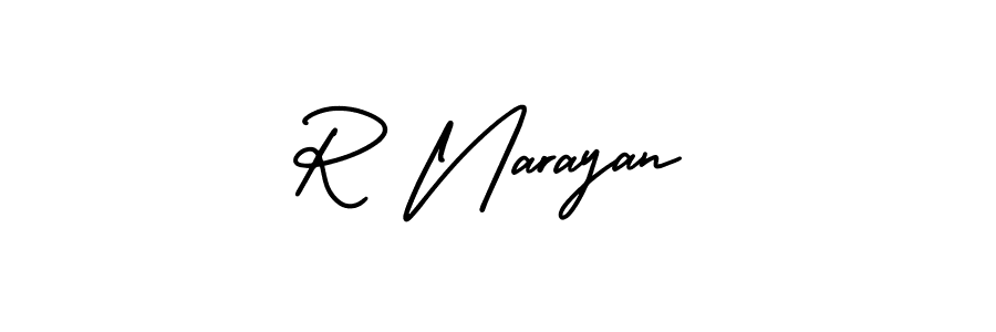 AmerikaSignatureDemo-Regular is a professional signature style that is perfect for those who want to add a touch of class to their signature. It is also a great choice for those who want to make their signature more unique. Get R Narayan name to fancy signature for free. R Narayan signature style 3 images and pictures png
