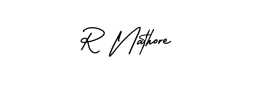 How to make R Nathore signature? AmerikaSignatureDemo-Regular is a professional autograph style. Create handwritten signature for R Nathore name. R Nathore signature style 3 images and pictures png