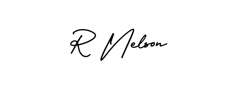 You should practise on your own different ways (AmerikaSignatureDemo-Regular) to write your name (R Nelson) in signature. don't let someone else do it for you. R Nelson signature style 3 images and pictures png