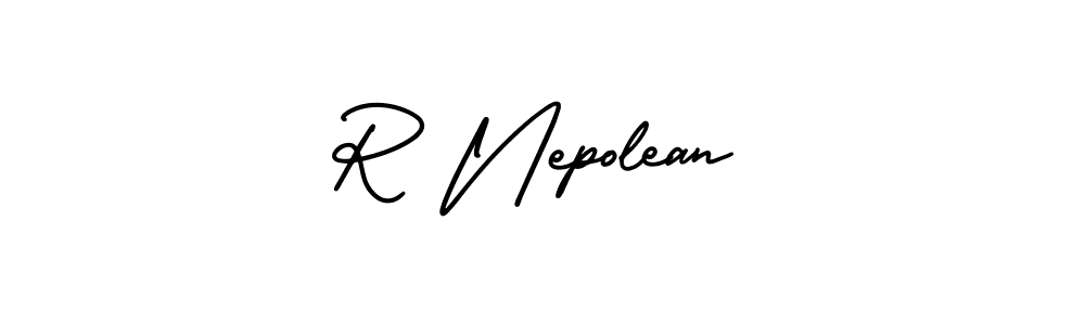 Create a beautiful signature design for name R Nepolean. With this signature (AmerikaSignatureDemo-Regular) fonts, you can make a handwritten signature for free. R Nepolean signature style 3 images and pictures png