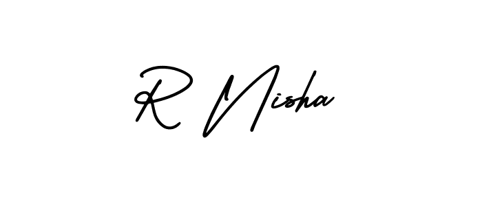 How to make R Nisha signature? AmerikaSignatureDemo-Regular is a professional autograph style. Create handwritten signature for R Nisha name. R Nisha signature style 3 images and pictures png