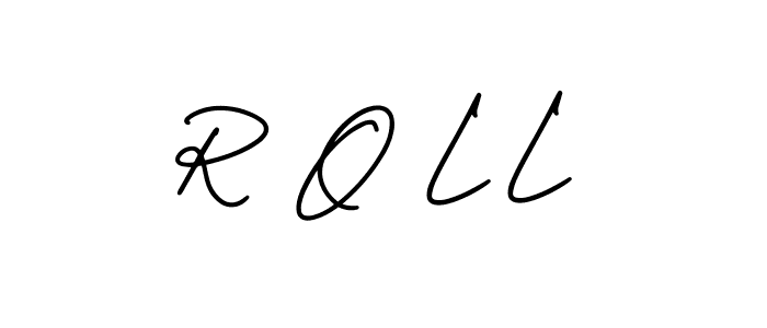 How to make R O L L name signature. Use AmerikaSignatureDemo-Regular style for creating short signs online. This is the latest handwritten sign. R O L L signature style 3 images and pictures png