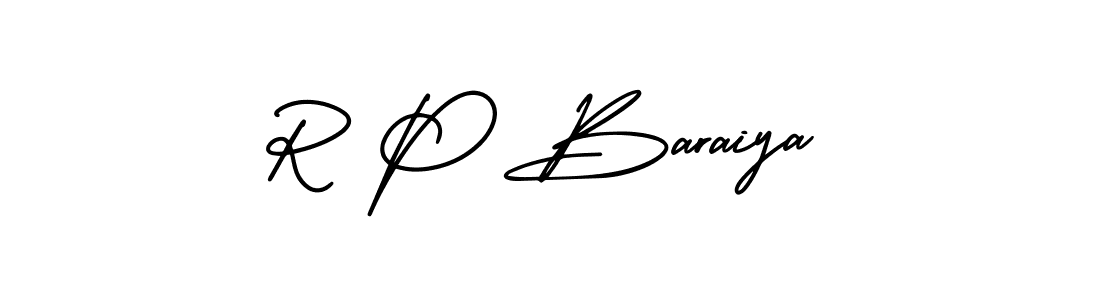 Create a beautiful signature design for name R P Baraiya. With this signature (AmerikaSignatureDemo-Regular) fonts, you can make a handwritten signature for free. R P Baraiya signature style 3 images and pictures png