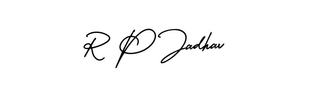 AmerikaSignatureDemo-Regular is a professional signature style that is perfect for those who want to add a touch of class to their signature. It is also a great choice for those who want to make their signature more unique. Get R P Jadhav name to fancy signature for free. R P Jadhav signature style 3 images and pictures png